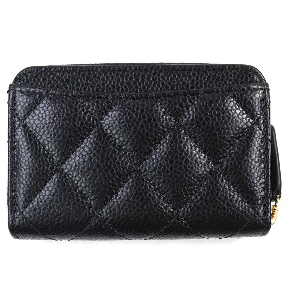 CHANEL Authentic Black Caviar Leather Logo Wallet - Picture 3 of 9